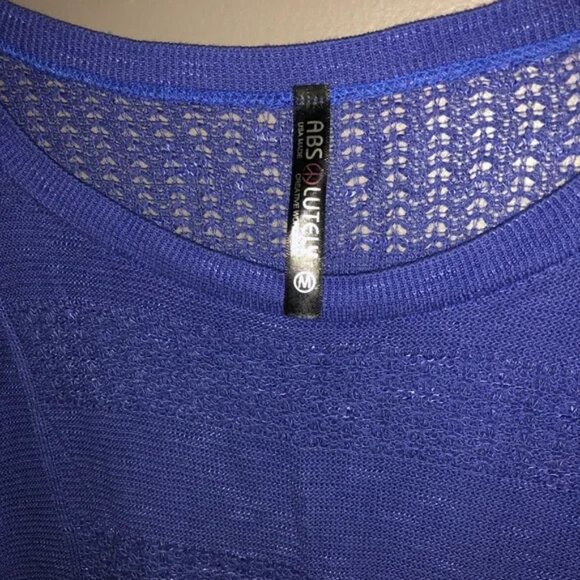 Absolutely Open Weave Sheer Knit Cerulean Blue Sweater Medium - Picture 4 of 6